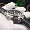 Luxury Mens Watches rostfritt stålfodral Topp brun svart läder rem diamanter bezel safir automatiska mekaniska män märke titta 2b68 ljtk