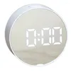 Miroirs compacts LED réveil numérique USB bureau électrique horloges de chevet avec Snooze Date température 12/24 heures pour chambre bureau