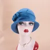 Boinas femininas 1920s look boina de lã Beanie cloche bucket winter hat a534