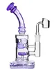 Embouchure Bleu recyler narguilé Conduites d'eau Pommeau de douche Percolateur Heady Rigs Pyramide spirale Conception Bongs En Verre Avec 14mm Joint Dab Barboteur D'huile