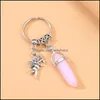 Keychains Crystal Keychains Hexagon Stone Point Pendant Angel Charm Bk Wholesale Yoga Gifts For Women Drop Delivery 2021 Fashion Acces Dhbxw