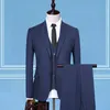 Herrenanzüge Blazer Anzug Weste Hosen 3-teiliges Set / Mode Herren Casual Business Hochzeit Bräutigam Streifen Vorstellungsgespräch Büroanzüge Blazer Weste 220909