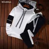 Erkek Trailtsits Kış kapüşonlu Setler Erkekler Trailsuit Casual Hoodies Sweatshirtsweatpants 2 Parça Set Pullover Hoodie Street Giyim Giysileri Jogger Suit 220909