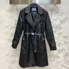 Cappotti capispalla taglie forti da donna firmati Trench da donna neri Vintage manica lunga INS Moda Donna FMJ6