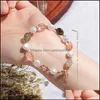 Beaded Strands Natural Stone Crystal Bracelet Women Pearl Pink Temperament Charm Bracelets Girl Gifts Fashion Accessories Jewelry Dr Dh4Sr