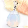 Hangende kettingen Europa Sieraden Water Drop White Moonstone edelstenen Sier Kettingen USA Israël Bruiloftinslag Hanger en levering 20 DH6SC