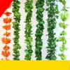 Dekorativa blommor Hantverk Hemväggsdekoration Tillbehör Creeper Rattan Flower Vine Pipe Winding Plant Tak Plast GRÖNT Blad