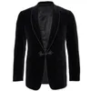 Mäns kostymer blazers svart sammet senaste rökjackor sjal lapel formella tuxedos lösa vintage retro middag party prom blazer1 jacka 220909