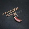 Collane in pietra naturale curativa per donna Moon Star Crescent Pendulum Rock Raw Red Jaspers Quartz Collana con ciondolo fortunato