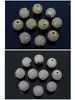 Pendant Necklaces 14mm Clear Zircon Gems Stones Pave Round Ball Bracelet Connector Charm Beads Silver Gold 10Pcs/Pack