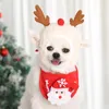 Dog Apparel Pet Christmas Hat Cat Cute Bib Santa Claus Bandana Triangle Bibs Dogs Cats Deer Scarf Year Saliva Towel