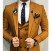 Men's Suits Blazers 3 Piece Slim Fit Men Suits Formal Style Brown Male Fashion Wedding Tuxedo for Groomsmen Dinner Jacket with Vest Pants 220909