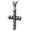 Hanger kettingen Fashion Man 925 Sterling Silver Christian Cross Metal Sieraden Religieuze skelet persoonlijkheid sieraden