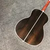 Fast cederträ akustisk gitarr med ljudhål pickup 39 tum Ooo Body Style Life Tree Inlay Classic Folk Guitar Abalone Binding