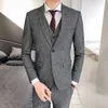 Men's Suits Blazers For Wedding Dress High Quality 50% Wool Forwal Wear JacketsSuit PantsVest Slim Casual Blazer Size3XL 220909