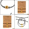 Braccialetti con ciondoli Bracciale con carte dell'amicizia Lega personalizzata Gocciolamento Olio di girasole Filo di cera Tessuto Consegna di gioielli Braccialetti 2021 C Dhudz