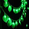 Cordes 10M 100 LED Feuille Verte Guirlande Lumineuse Lampe 220V Noël Jardin Vacances Festival Fête Événement Décoration Guirlande Lumières