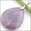 Pendentif Colliers Meilleur Gros 3 Pièces Améthyste Pendentif Collier Gemmes 20X30Mm Femmes Pierre Naturelle Goutte D'eau Violet Cristal Bijoux Dhprx