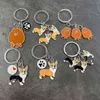 Porte-clés en métal Pet Dog Keychain Ladies Cute Pomeranian Dog Charm Key Chain Men Men's Bag Car Key Ring Holder Gift T220909