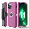 For iPhone 14 Plus Pro Max iPhone14 Defender Case IP14 Logo Hole Cases w/ Belt Clip Full-Body Out Door Skin Rugged Cases with Built-in Kickstand