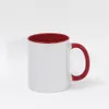Tasses à café colorées intérieures par sublimation de 11oz, entrepôt américain, tasses en céramique nacrée avec poignée colorée, cups211e
