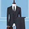 Herrenanzüge Blazer Anzug Weste Hosen 3-teiliges Set / Mode Herren Casual Business Hochzeit Bräutigam Streifen Vorstellungsgespräch Büroanzüge Blazer Weste 220909