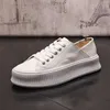 British Designer Wedding Dress Party shoes Fashion Non-slip White Vulcanized Breathable Casual Sneakers Round Toe Business Driving Walking Loafers J138