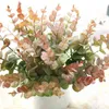 Faux Floral Greenery 5 PCSLOTS Зеленый искусственный эвкалипт Пластиковые растения деньги листья травяные букет для домашнего сада.