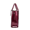 Ljusa solid patentläder kvinnliga modekoppar kvinnor enkla lyxhandväskor avslappnade axlar msenger väskor säck en huvudsaklig draagbag