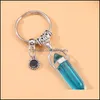 keychains venta al por市長llaveros六角形punto de piedra cristal colgante ngel encanto granel regalos yoga para drop Delivery dhmvu