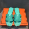 2022 Sandalias de diseñador Sandalias clásicas zapatos de moda de cuero genuino Slip Slipper Flip Flip Flip Flip Flip con bolsillo de polvo 34-43