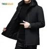 Herren down Parkas Treesolo Herren Winter warm dicke Parkas Plus Größe Baumwolle abtrennbare Hutjacke Männer 5xl Outwear Pocket Männer 5xl Klassiker Mantel 220909