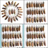 Charms Natural Tiger Eye Stone Pillar Shape Charms Point Chakra Pendenti per gioielli che fanno Drop Delivery 2021 Risultati Componenti Dhs Dhb4R