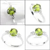 Solitaire ring solitaire edelstenen ring ovaal groene olijfringen vrouwen 925 sterling sier kerstcadeau sieraden drop levering 2021 lulubaby dhzvh