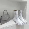 Yeni Split Toe Boot Moda Kış Ayakkabıları İçin Gerçek Deri Ninja Tabi ayak bileği inek Botas Mujer 220815