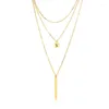 Anhänger Halsketten geschichtete Münz Halskette für Frauen kostenlos Alphabet Gold Farbe Edelstahl Personalisierung Brief Party Juwel