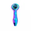 Cool Colorful More Pattern Thick Glass Pipes Portable Design Spoon Bowl Dry Herb Tobacco Filter Bong Handpipe Handmade Oil Rigs Smoking Cigarette Holder