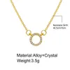 Crystal Circle Pendant Necklace Golden Color Unquie Women Fashion Necklaces