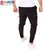 Мужские брюки Rainbowtouches Брюки мужчины Новое Slim Fit Street Leisure Jogging Zipper Pocket Outdoor Sports Fitnes