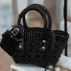 bolsas de grife Cores 4 Weave Tote Basket Bag Women Crochet Fashion Bags Handbag Shoulder Crossbody Bags Poliuretano Alça removível