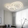 Deckenleuchten, moderne LED-Lampe, für Wohnzimmer, Schlafzimmer, Arbeitszimmer, Weiß, nordischer Stil mit Fernbedienung, dimmbare Beleuchtung