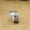 925 Sterling Zilver Crooked Curly Feather Verstelbare Band Ringen Eenvoudige Antieke Vintage Handgemaakte Designer Punk Luxe sieraden accessoires geschenken