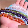 Jade 85Cm Natural Stone Jade Beads For Diy Necklace Bracelet Earrings Jewelry Making Holes Irregar Shape Gravel Chip Bead 5-8Mm Drop Dhlpj