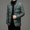 Aşağı Parkas Mens Kış Sahte Twopiece Suit Business Leisure Sıcak Stand -up yaka aşağı ceket 220909