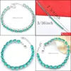 Tennis 6Pcs/Lot Trendy Water Drop Green Quartz Gemstone Chain Bracelet Holiday Gift Jewerly 925 Sterling Sier Plated For Women Delive Dhh0P