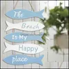 Party Decoration Party Decoration -Flops Hanging Board Wood Sea Ornaments The Beach My is Place Wall Home Happy Door D HomeIndarusy DHY3F