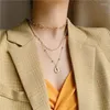 Anhänger Halsketten Mode Multilayer Gold Color Queen für Frauen Perlen Perlen Ketten Halskette Design Schmuckhalsskollares Collier Collier