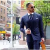 Men's Suits Blazers Latest Coat Pant Designs Navy Blue Stripe Men Suit Double Breasted Blazer Slim Fit 2 Piece Tuxedo Custom Groom Prom Suits Ternos 220909