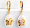 Brincos de jóias Zircônia cúbica Shell White Butterfly Color Cz Crystal Ear Clipes sem brincos perfurados para jóias femininas WH34