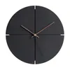 Wall Clocks 1 Stücke Holz Wanduhr Nordic Minimalistischen Wohnzimmer Küche Persönlichkeit Haushalt Schwarz Mute Wanduhr Home Dekoration 220909